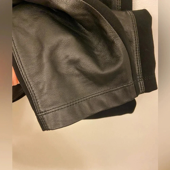 Lafayette 148 New York Leather Panel Pant Black Size Small - Picture 5 of 8